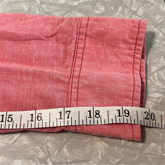 modern amusement shirt mens size large pink blue pocket cotton linen - Picture 9 of 9